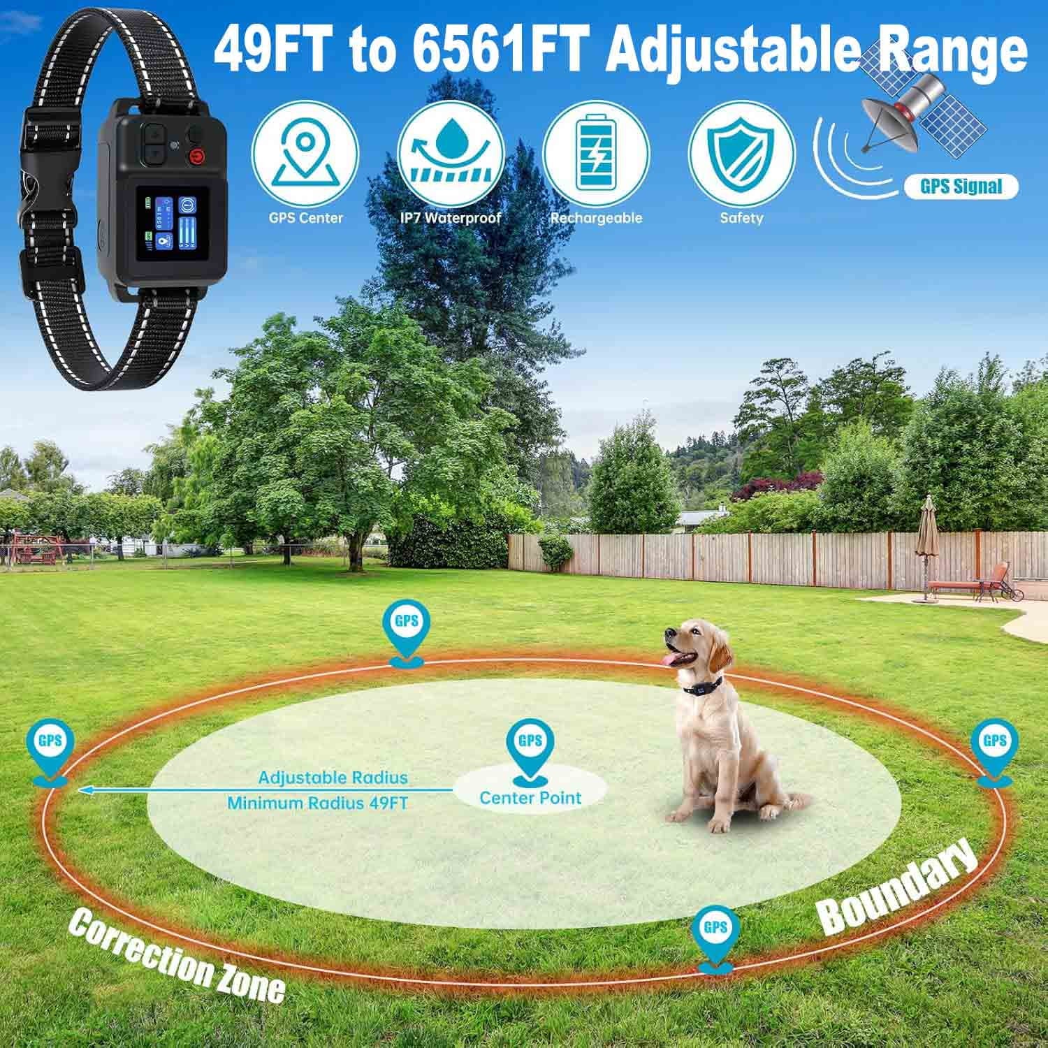 Ultimate GPS Wireless Dog Fence: Ensure Your Pup's Safety with Our Waterproof, Rechargeable Electric Collar Featuring 3 Customizable Training Modes for Outdoor Adventures!
