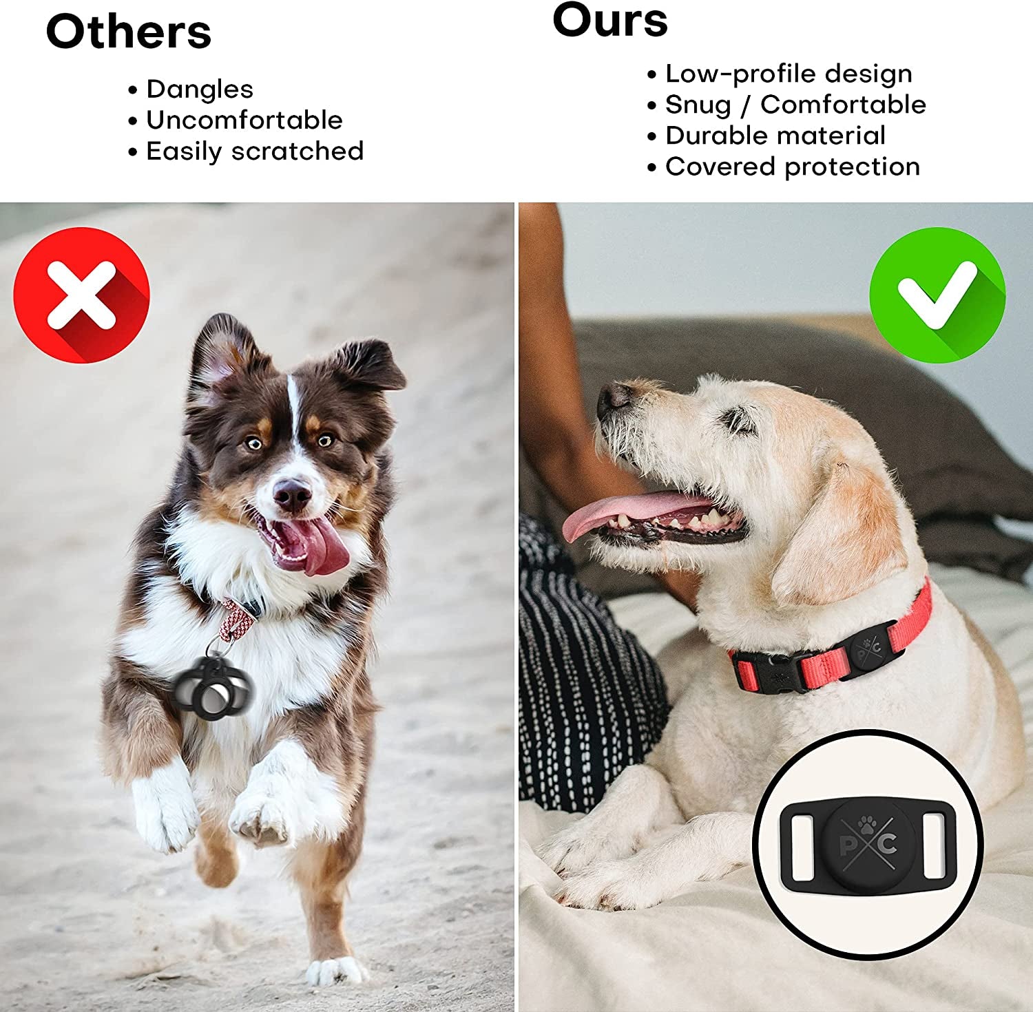 Pup Culture Airtag Dog Collar - Securely Track Your Pet with Durable Airtag Holder for Dogs and Cats
